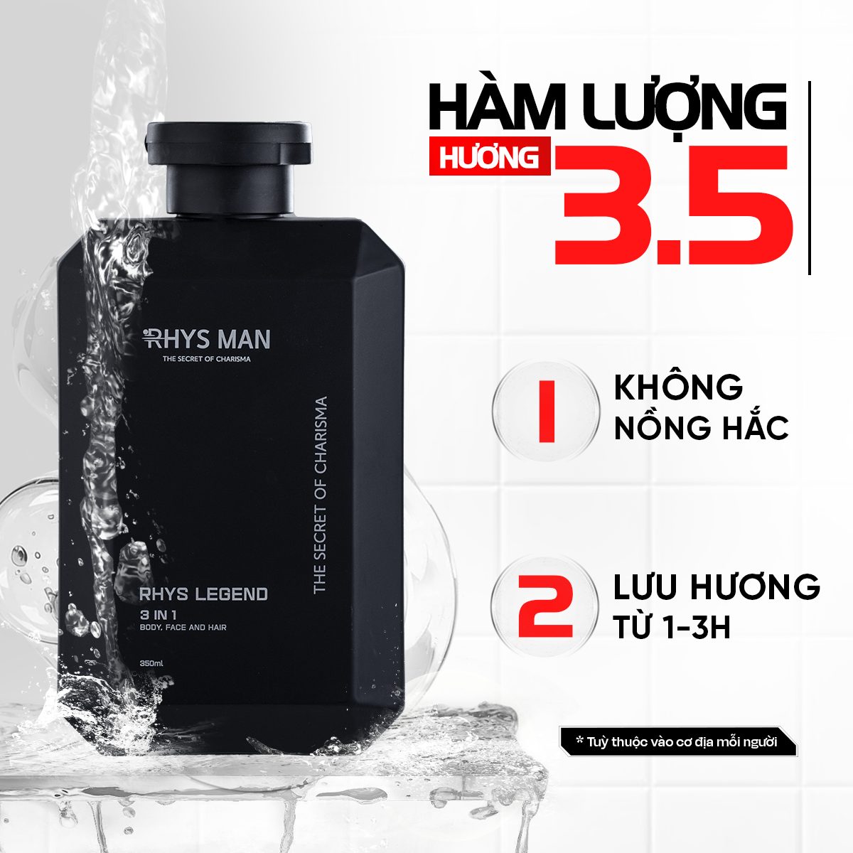 SỮA TẮM GỘI 3 IN 1 RHYS LEGEND 350ML - Ảnh 3